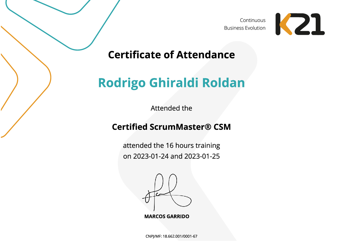 Certificado K21